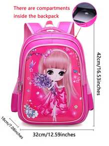 1 件可爱复活节兔子背包，可爱公主书包，卡通书包，大容量学生背包 - 彩色 - 查看 11