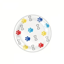 10 件狗爪印生日派对用品爪印一次性纸盘纸杯餐巾餐具套装狗爪印派对装饰品适用于小狗主题派对、野餐礼品、圣诞派对圣诞装饰圣诞装饰品圣诞礼物和装饰品促销 - 彩色 - 查看 8