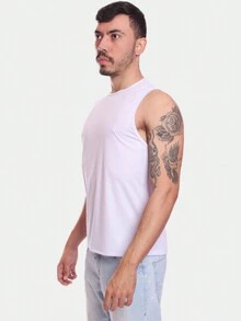 Men's Dry Gym Tank Top UV Protection Heat Plain - trắng - Xem 3