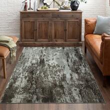 Modern Abstract Area Rug Machine Washable Area Rug Low Pile Soft Carpet Stain Resistant Non-Slip Suitable For Living Room Bedroom Dining Room Kitchen - 深棕色 - 查看 3