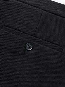 Pantaloni casual da uomo con costine, con fodera termica, adatti per l autunno/inverno - nero - Visualizzare 5