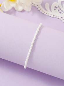 1 pezzo Cavigliera della moda semplice e elegante signora perline elastico