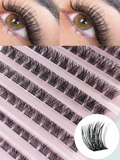 120 PCS D Curl 8-16Mm Mix Length Individual Cluster Eyelashes Soft Natural Look Wispy Ultra-Light Long-Lasting DIY Eyelash Extension Ideal For Beginner Use At Home Or On-The-Go For Daily Life Party And Music Festival Lash Clusters, Eyelash Clusters, Individual Eyelashes, Lashes, Fake Lashes