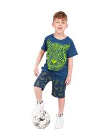 Tiger Boy Children's Set - Màu xanh lam - Xem 4