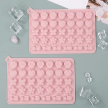 硅胶模具猫咪蝴蝶心软糖 - 藕粉色 - 查看 3