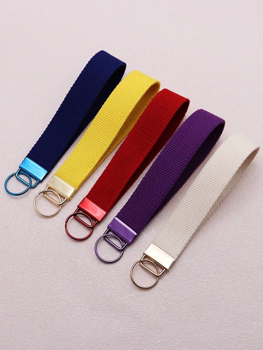 1 件纯色钥匙扣，带钥匙圈，钥匙扣和钥匙腕带，男女通用可爱尼龙腕带，钱包车钥匙挂饰，身份证夹。万圣节汽车配饰包饰，学院风哥特风，Y2K