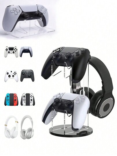 حامل أكريليك قابل للفصل عالمي، حامل سماعات الرأس، حامل عرض على المكتب لوحدة تحكم ألعاب السويتش/الإلكترونيات/الإلكترونيات الاستهلاكية/وحدة تحكم ألعاب PS/الإكسسوارات