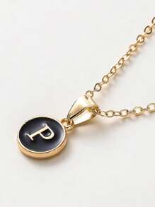 1 Stück Modische Halskette Mit Buchstaben-anhänger, Personalisierte Buchstaben-halskette Für Frauen Und Mädchen, Goldfarben, Geschenk-accessoires