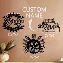 1pc Personalized Garage Metal Sign,Custom Workshop Sign,Garage Metal Wall Sign,Garage Decor,Auto Workshop Sign,Gift For Car Enthusiasts, Valentine Day, Valentine Day Decor