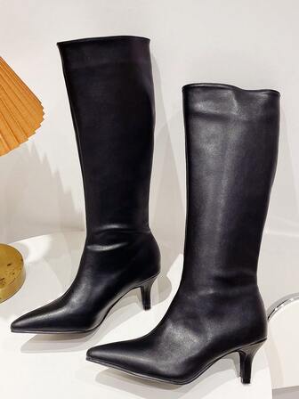 Bruna Over-The-Knee-stövlar för kvinnor, Spetsiga ridstövlar med hög tå, Minimalistiska, sexiga, smala och högklackade stövlar, Nya smala stövlar för höst/vinter, fest