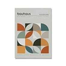 1 pieza Póster de la exposición Bauhaus Silla Pintura en lienzo geométrica abstracta minimalista de un hombre corriendo en naranja y negro para decoración de pared del hogar sin marco - Multicolor - Ver 10