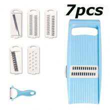 5/6/7/8PCS，多功能切菜机，厨房用蔬菜削皮器，蔬菜切片机，多功能水果切片机，手动食物磨碎机，蔬菜磨碎机，切土豆磨碎机，家用土豆切碎机，厨房用品，厨房小工具，手持式磨碎机 - 彩色 - 查看 19