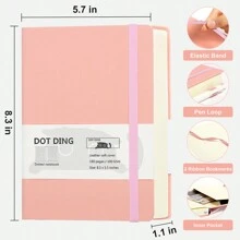 2 件 A5 点状笔记本，100GSM 厚纸皮革软封面计划器适用于学生文具办公学校用品返校季礼物送给朋友和学生 - 彩色 - 查看 5