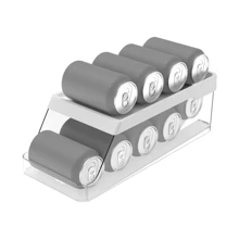 Refrigerator Can Organizer For 9 Units Multipurpose Acrylic With White Scroll Or - White - View 1