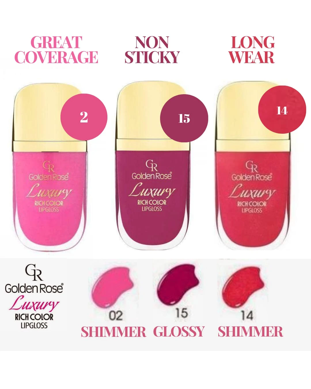 Luxury Rich Color Lip Gloss 3-Piece Set – Exceptional Coverage, Extreme Brilliance, Non-Sticky Formula, Moisturizing Benefits, And Long-Wearing Performance For Luscious Lips | Perfect For Glamorous Looks, Everyday Elegance, Vibrant Lip Colors, Fashion-Forward Gloss Collection | Ideal Gift For Lip Gloss Lovers, Seasonal Beauty Essentials, Must-Have Lip Products - Shimmer & Shine - View 1