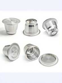 1 pieza Cápsula de café reutilizable de acero inoxidable para máquinas - Gotero y taza filtro, accesorio esencial de café para volver a la escuela