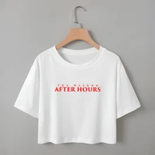 Cropped Top Oversized Women's Blouse Drop Shoulder Front And Back Version After Hours Album Global Shows Singer  T-Shirt - 白色 - 查看 4