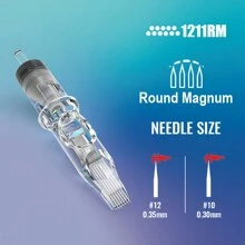 YILONG 10pcs/Pack Tattoo Needles RL RS M1 Size Professional Disposable Transparent Needles Permanent Eyebrow Lip Makeup Needles Suitable For Tattoo Machine Pen - Blue - View 16