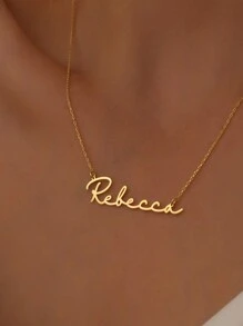 1pc Customized Name Necklace, Personalized Name Necklace, Stainless Steel Necklace, Jewelry Accessory, Minimalist DIY Custom Name Gift, Suitable For Women, Birthday Jewelry Gift Gold Stylish,Fall Fashion,Vintage,Contracted,Simple,Soccer Mom,Casual,Old Money Custom,Personalized,Unique Ideal Gifts For Her Girlfriend,Mom,Family,Friends For Anniversaries,For Birthdays,For Daily Wear,For Prom,For Mother's Day,For Valentine's Day,For Graduation,For Weddings Valentines