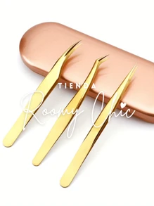 ROOMY CHIC Kit 3 Pinzas Para Extensiones De Pestañas 1x1 Con Estuche Pinza Recta Para Pestañas Pinza Curva Para Pestañas Pinza De Volumen Para Pestañas Pinzas De Pestañas Pinzas De Precisión De Acero Inoxidable Herramienta De Reparación De Teléfonos Móviles Antiestática 4 Piezas Para Separar Las Pestañas Utensilios Para Pestañas Pinzas Multifuncionales Para Arte De Uñas Y Extensión De Pestañas Utensilios de belleza Utensilios para Pestañas - Multicolor - Ver 5