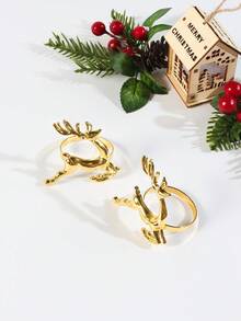 8 Stücke/Set glänzende Hirsch & rote Servietten Ringe, für Dinner Partys, Hochzeiten, Familienfeiern oder den täglichen Gebrauch - Dekorieren Sie Ihren Tisch stilvoll