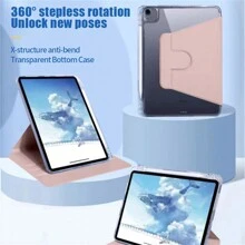 360° Rotation Case Compatible With IPad Case Air 1 2 3 4 5 Pro 11 6th 7th 8th 9th Gen Case Cover With Pencil Holder Folding Stand Acrylic Transparent - Pink - View 16
