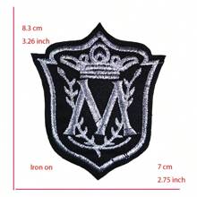 2 件金色银色男士服装肩章，刺绣徽章标签贴片适用于外套、帽子、包包、服装配饰 DIY 熨烫 - 2pcs - 查看 14