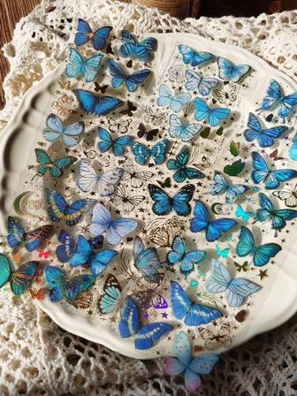 3pcs/Pack PET Foil Butterfly DIY Scrapbooking Decorative Stickers