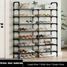 1 pieza Estantería para zapatos de múltiples niveles, estantería para zapatos independiente, fácil de ensamblar, organizador de zapatos para casa de alquiler, entrada, pasillo, dormitorio, baño, oficina, sala de estar - Negro - Ver 16