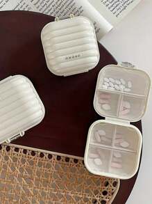 1pc Cream Pill Boxes Portable Dispensers Outdoor Travel Carry-On Sealed Lightproof Medicine Dispensing Organizer A Seven Days A Week For Women Men Travel Essential And Students Back To School Emergency Bag Medical Assistant Camping Medical Pill Case Pill Organizer Pill Container Medicine Box Plastic Containers
