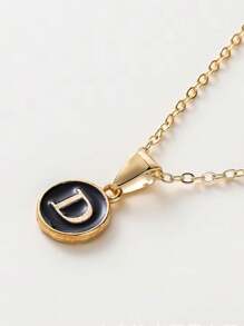 1 Stück Modische Halskette Mit Buchstaben-anhänger, Personalisierte Buchstaben-halskette Für Frauen Und Mädchen, Goldfarben, Geschenk-accessoires