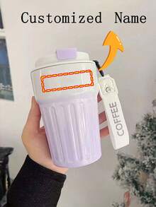 1 cái Cốc cà phê sọc cách nhiệt chân không bằng thép không gỉ có tên tùy chỉnh - nhiều màu - Xem 1