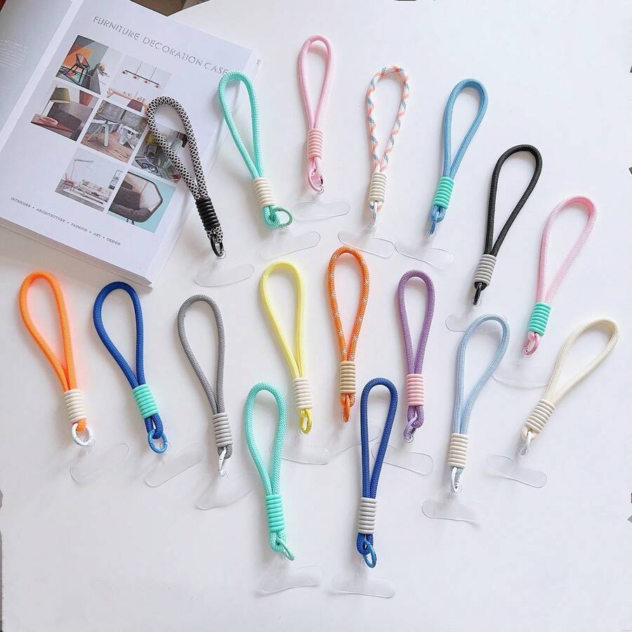 1 dây đeo cổ tay điện thoại di động ngắn, móc khóa đa năng cho điện thoại, chìa khóa, USB, phụ kiện máy ảnh Quà tặng cho mẹ, gia đình, bạn bè, sinh nhật, ngày lễ Mặt dây điện thoại, dây đeo điện thoại - Nhiều màu - Xem 1
