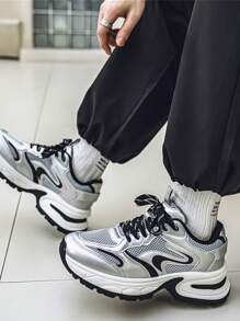 男士舒适休闲透气低帮运动鞋，时尚厚底运动鞋，秋季