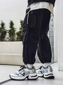 男士舒适休闲透气低帮运动鞋，时尚厚底运动鞋，秋季