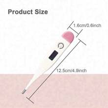 2支装成人电子口腔温度计，粉色和蓝色便携式，10秒快速读数