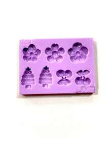 F1351 KHUÔN SILICONE LÀM BÁNH KẸO HÌNH CÂY, HOA VÀ TRÁI CÂY - Màu tím - Xem 2