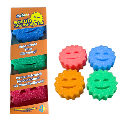3 Packs Kitchen Dishwashing Sponges - With Faces, Fun Cleaning With Mom And Dad, Scratch Resistant, Cute Cleaning Supplies For Christmas And Halloween, Sponges For Dishwashing Random Color