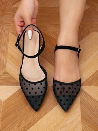 Extra Wide Width Pointed Toe Flat Slip-On Casual Shoes, Suitable For All Seasons