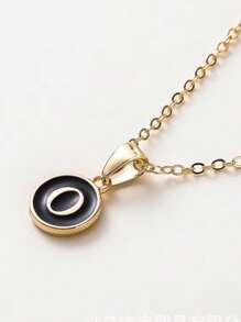 1 Stück Modische Halskette Mit Buchstaben-anhänger, Personalisierte Buchstaben-halskette Für Frauen Und Mädchen, Goldfarben, Geschenk-accessoires