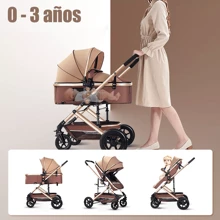 Carreola Para Bebés Con Portabebe, Carriola Para Bebé Bastón - Marrón - Ver 2