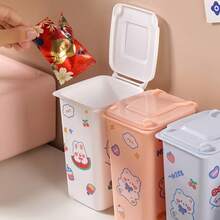 Desktop Small Trash Can Desk Paper Basket Home Storage - NGẪU NHIÊN - Xem 8