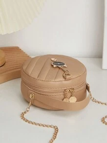 V-förmig gemusterter, süßer Metall-Katzen-Anhänger als Dekoration für die Handtasche