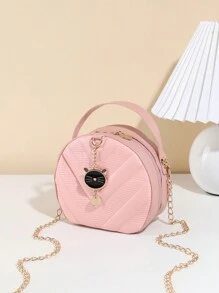 V-förmig gemusterter, süßer Metall-Katzen-Anhänger als Dekoration für die Handtasche