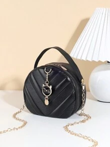 V-förmig gemusterter, süßer Metall-Katzen-Anhänger als Dekoration für die Handtasche