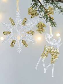 1 Stück Weihnachten Schneeflocke Weihnachtsbaum Acryl Phnom Penh transparente Schneeflocke Weihnachtsbaum Vitrine Außerirdische Schneeflocke Dekohänger, Weihnachten
