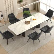 Nalupatio Dining Chairs Set Of 4,Mid Century Modern Kitchen Chairs,Upholstered Fabric Armless Dinning Side Chairs With Back And Metal Legs For Kitchen,Dining Room,Living Room - Black - View 1