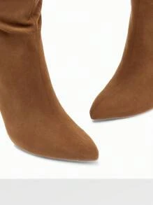 Knee High Boots For Women, Pointed Toe Stiletto High Heel Slouchy Suede Sexy Comfortable All-Day Wear For Dating And Party Tall Boots - 棕色 - 查看 5