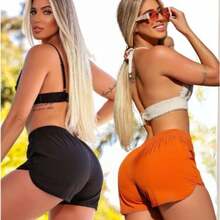 KIT 2 Tactel Shorts For Women With Elastane Beachwear Modern Bermuda Shorts Premium Loose Casual Sporty Comfortable Quick Drying Ideal For Beach Tennis Surfing Volleyball Football Gym Running Holidays Summer Everyday Leisure Outings - trái cam - Xem 2