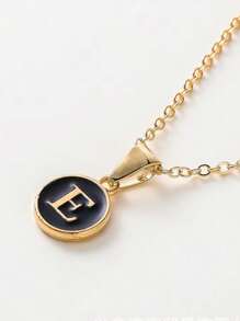 1 Stück Modische Halskette Mit Buchstaben-anhänger, Personalisierte Buchstaben-halskette Für Frauen Und Mädchen, Goldfarben, Geschenk-accessoires